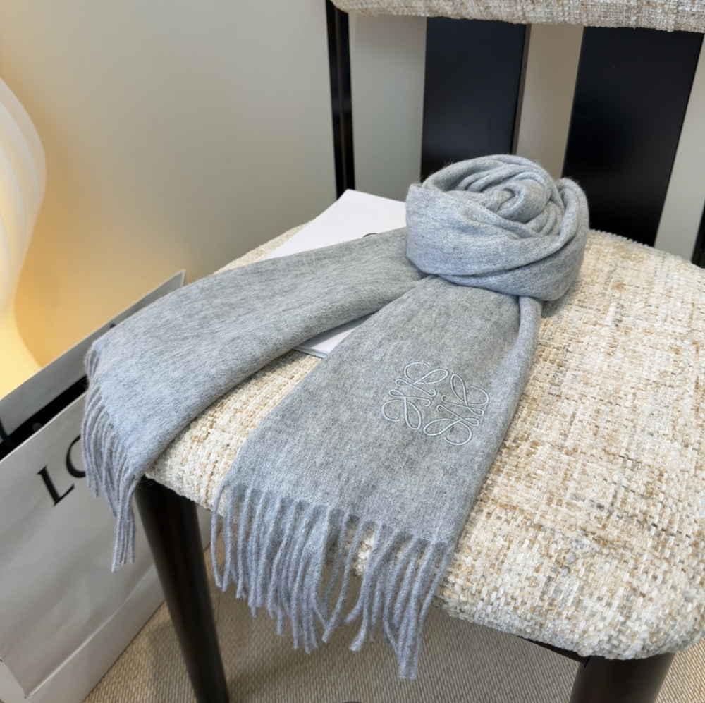 Loewe grey logo pattern scarf